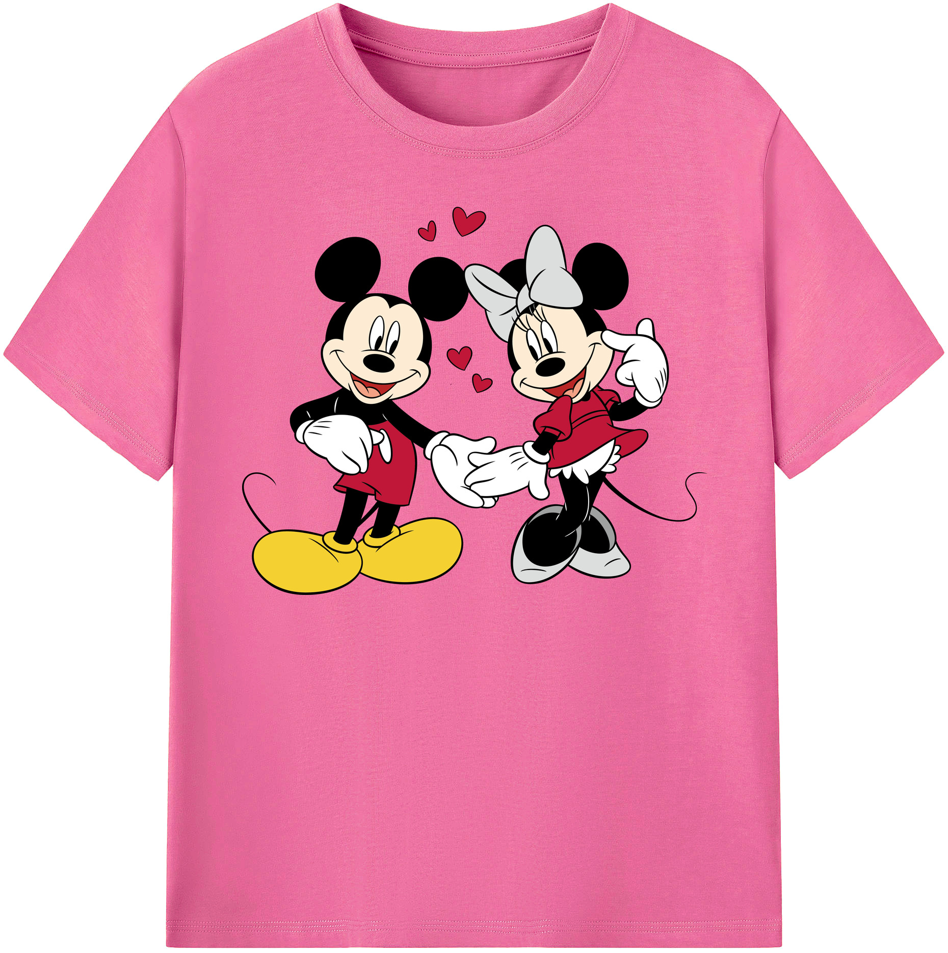（画像用） ミッキーマウス Mickey Mouse レディースカジュアルプリントTシャツ（綿100％）